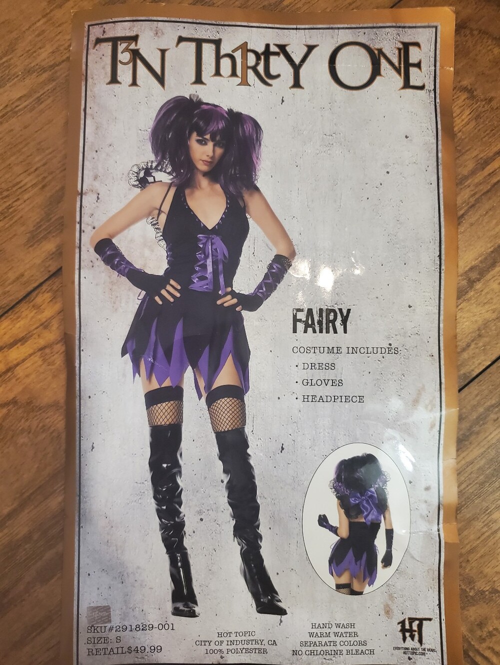 Fairy Costume Small Black Purple Hot Topic Halloween